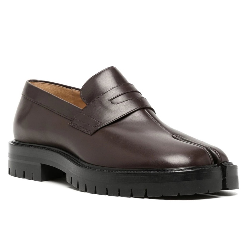 Maison‎ Margiela Tabi leather loafers Brown Size New In Box